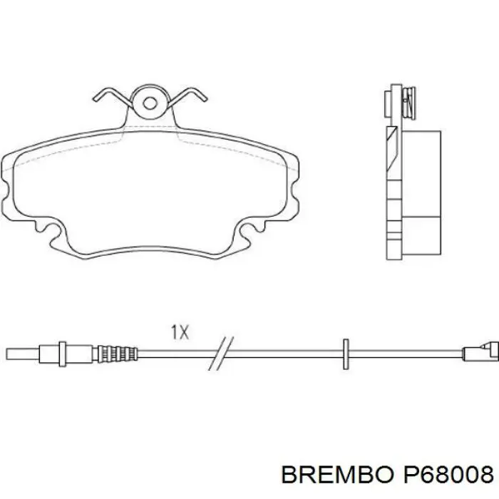 Купити P68008 Brembo Колодки гальмівні передні, дискові