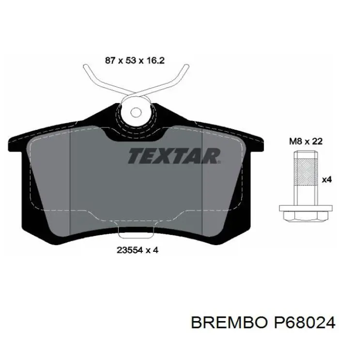 Купити P68024 Brembo Задні колодки