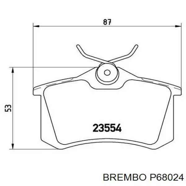 P68024 Brembo колодки гальмові задні, дискові