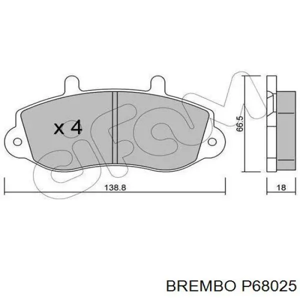 Передні тормозні колодки P68025 Brembo