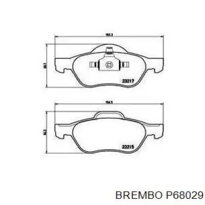 Колодки гальмівні передні, дискові P68029 Brembo