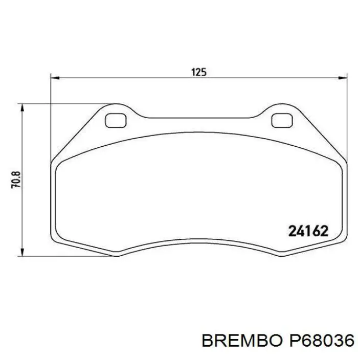 P68036 Brembo колодки гальмівні передні, дискові