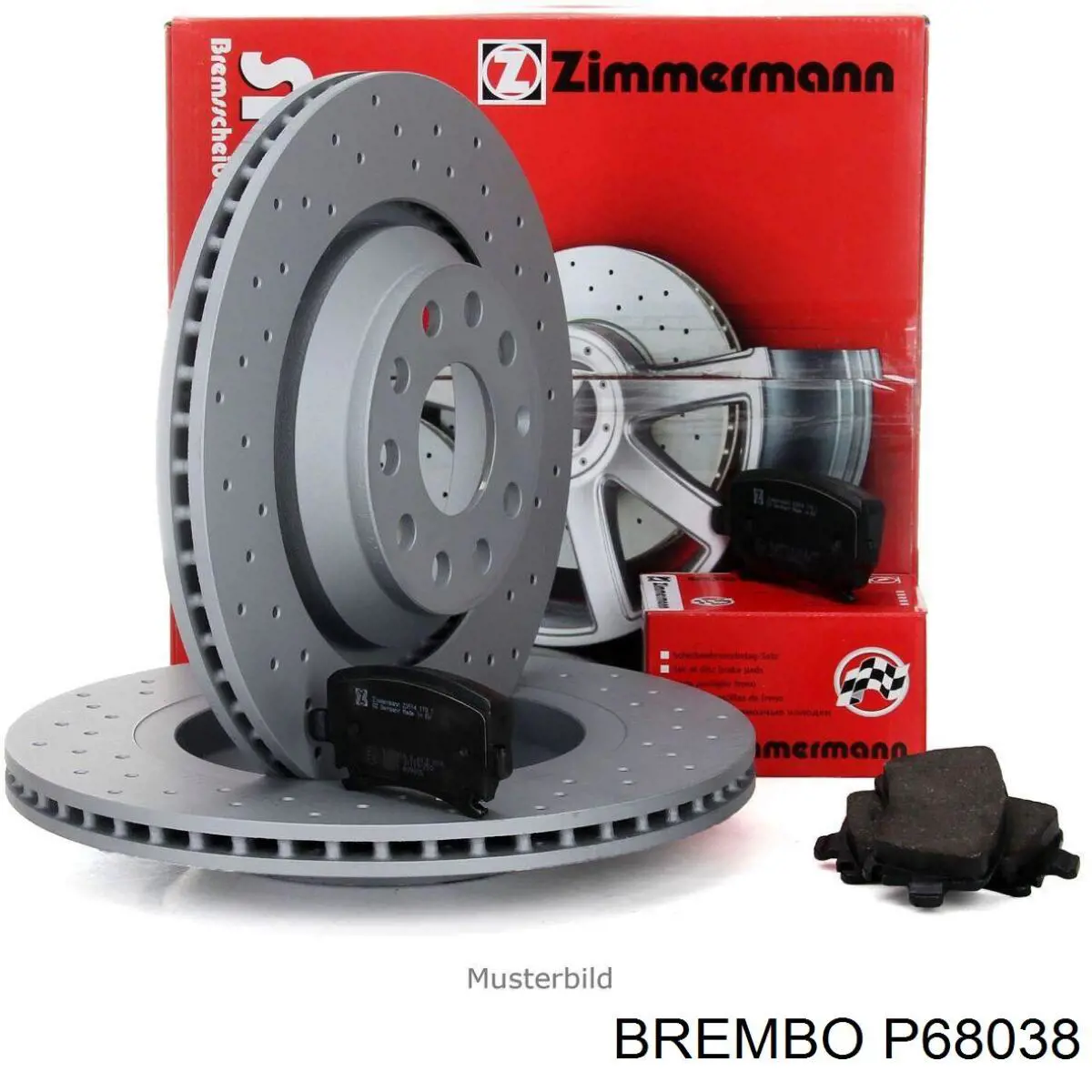 P68038 Brembo колодки гальмівні передні, дискові