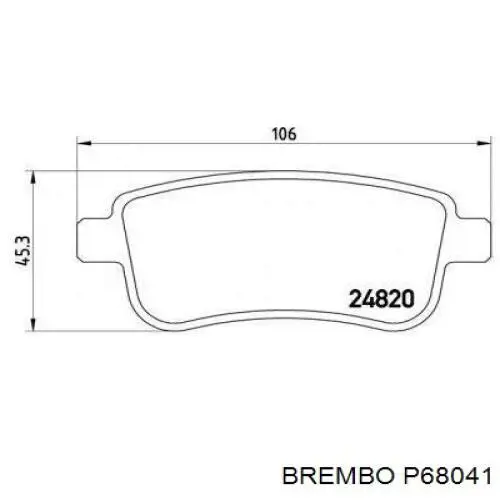 Колодки гальмові задні, дискові P68041 Brembo