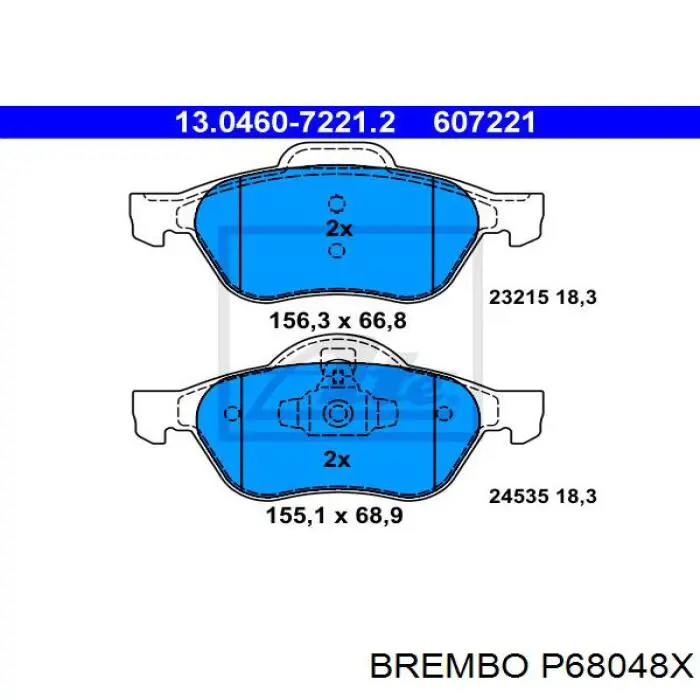 P68048X Brembo Передні гальмівні колодки