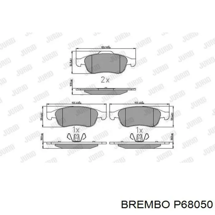 Купити P68050 Brembo Колодки гальмівні передні, дискові