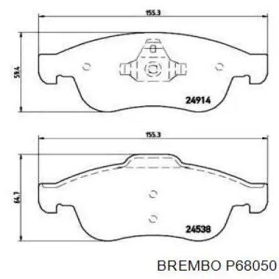 Передні тормозні колодки P68050 Brembo