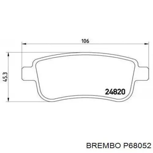 Колодки гальмівні передні, дискові P68052 Brembo