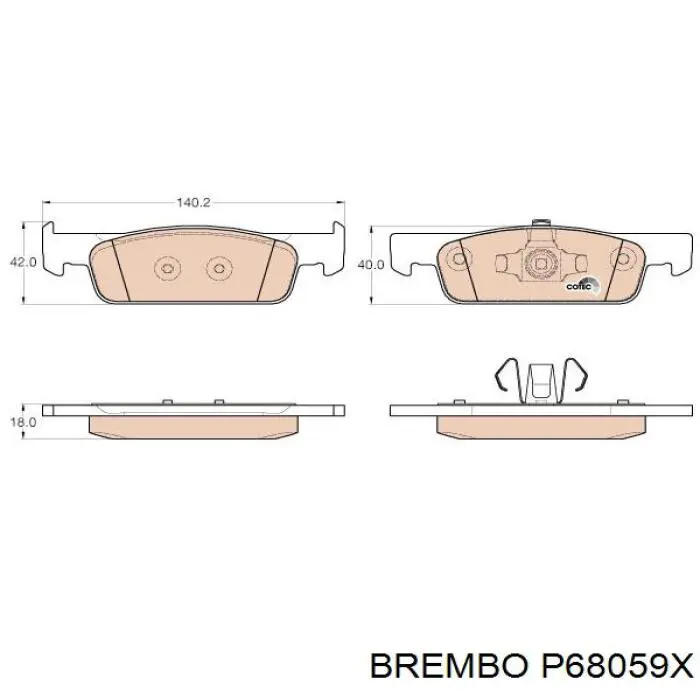 P68059X Brembo Передні гальмівні колодки