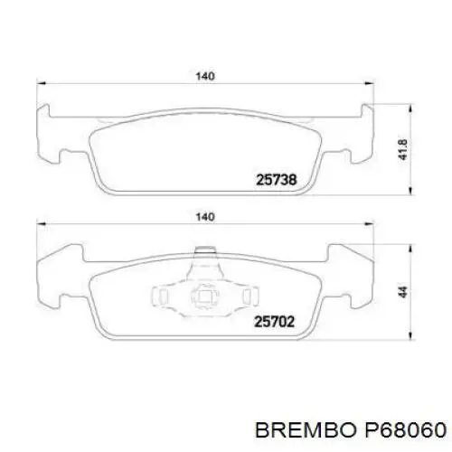 Тормозні колодки Brembo P68060