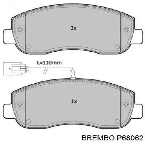 Тормозні колодки Brembo P68062