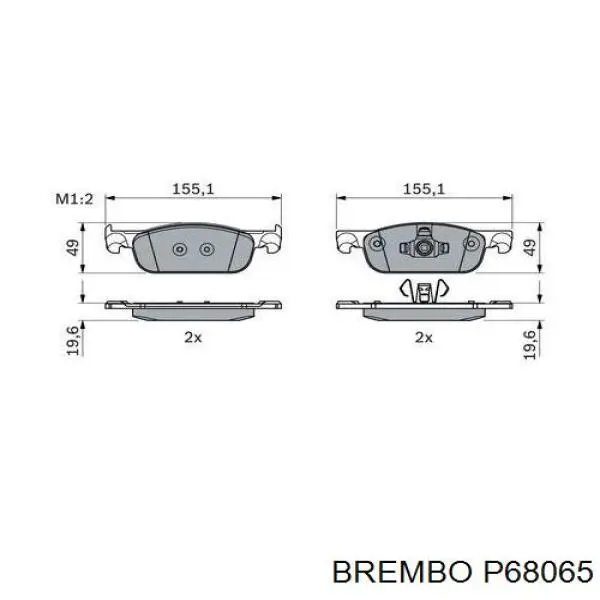 Тормозні колодки Brembo P68065