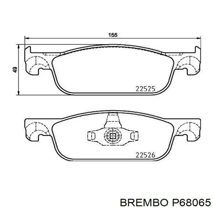 Колодки гальмівні передні, дискові P68065 Brembo