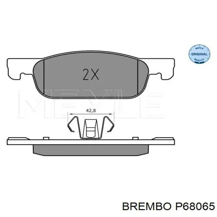 Купити P68065 Brembo Колодки гальмівні передні, дискові