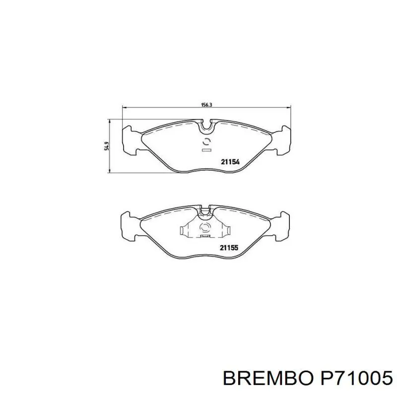 P71005 Brembo колодки гальмівні передні, дискові