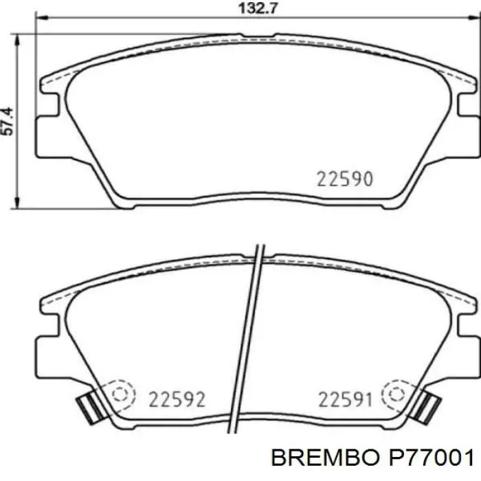 Гальмівні колодки Brembo P77001 ціна, від 29.86 USD