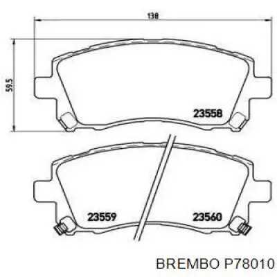 Колодки гальмівні передні, дискові P78010 Brembo