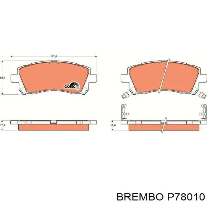 Гальмівні колодки Brembo P78010 ціна, від 25.39 USD