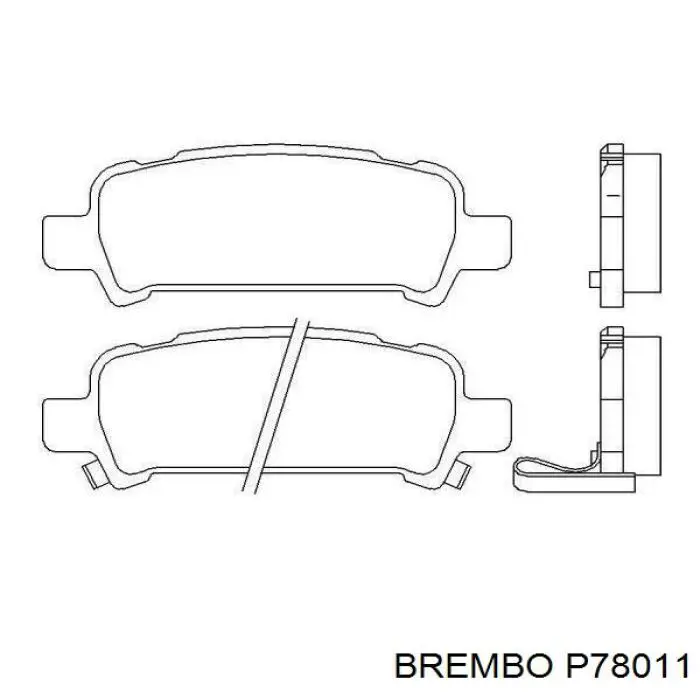 Задні дискові колодки Brembo P78011