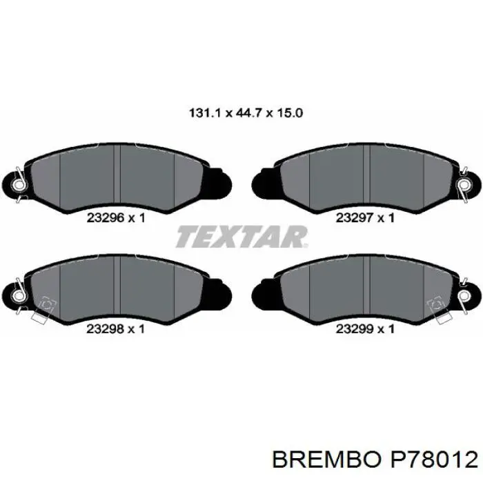 P78012 Brembo колодки гальмівні передні, дискові