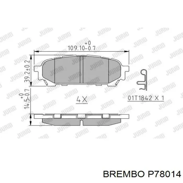 Купити P78014 Brembo Задні колодки