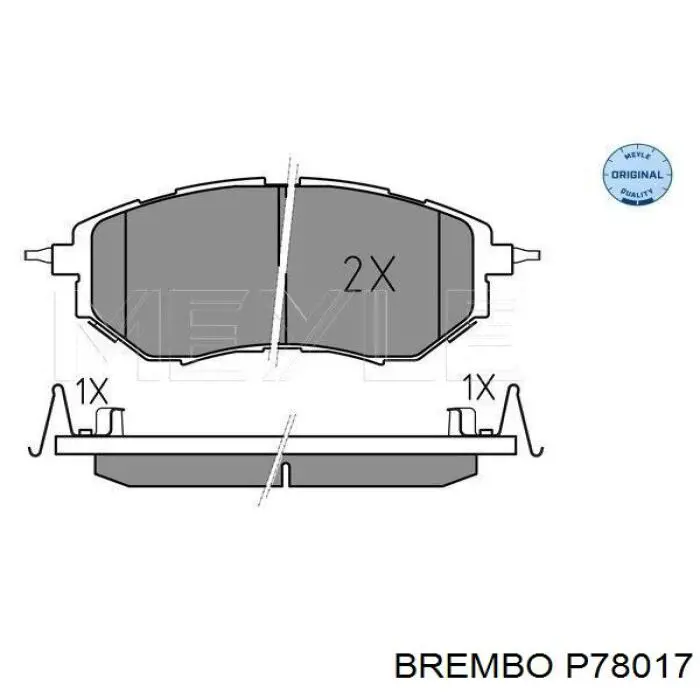 P78017 Brembo колодки гальмівні передні, дискові