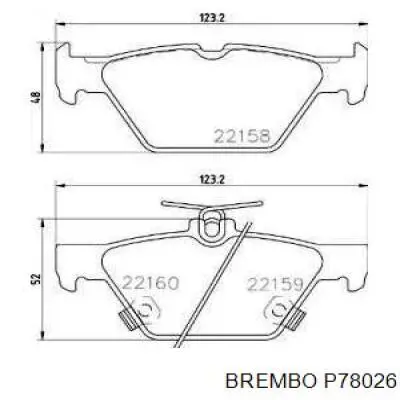 Задні гальмівні колодки Brembo P78026 ціна, від 42.12 USD