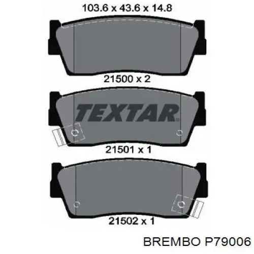 Передні тормозні колодки P79006 Brembo