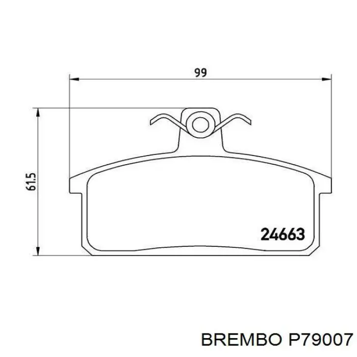 P79007 Brembo колодки гальмові задні, дискові