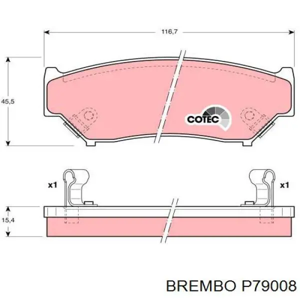 Купити P79008 Brembo Колодки гальмівні передні, дискові