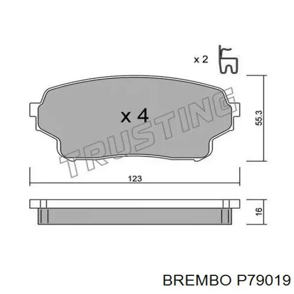 Передні тормозні колодки P79019 Brembo