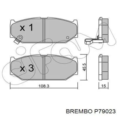 P79023 Brembo колодки гальмівні передні, дискові