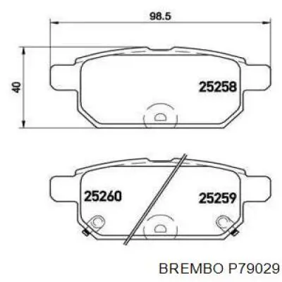 Колодки гальмові задні, дискові P79029 Brembo