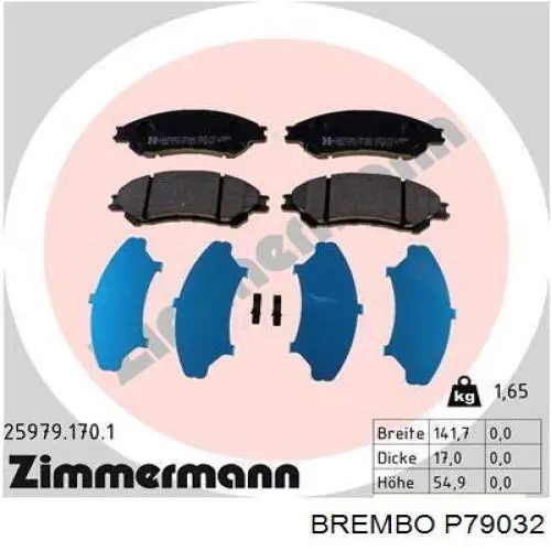 Купити P79032 Brembo Колодки гальмівні передні, дискові