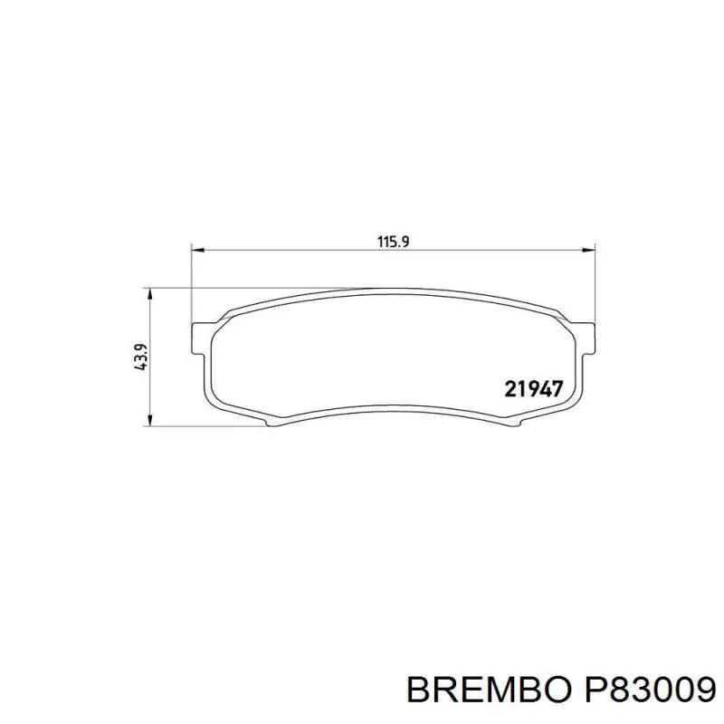 Тормозні колодки Brembo P83009