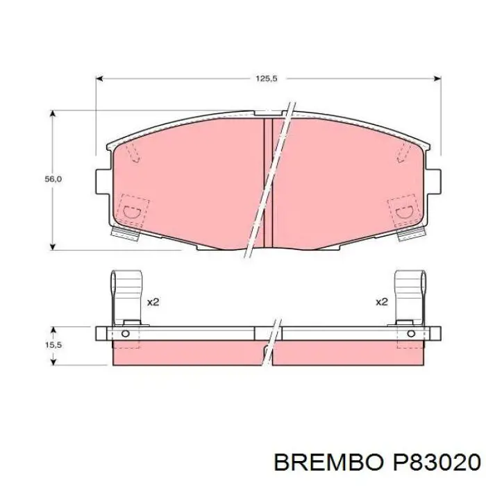 Купити P83020 Brembo Колодки гальмівні передні, дискові