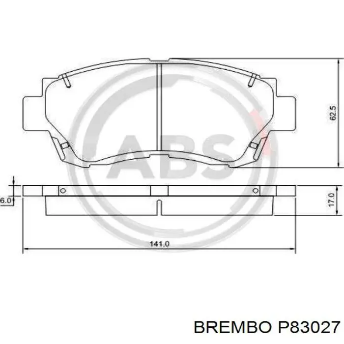 Колодки гальмівні передні, дискові P83027 Brembo