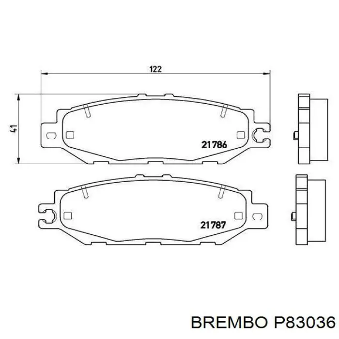 Колодки гальмові задні, дискові P83036 Brembo