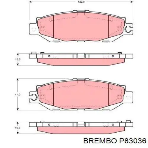 Задні дискові колодки Brembo P83036