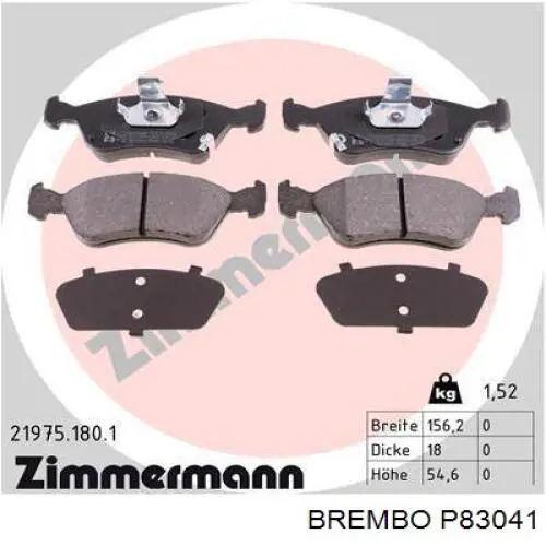 Гальмівні колодки Brembo P83041 ціна, від 23.45 USD