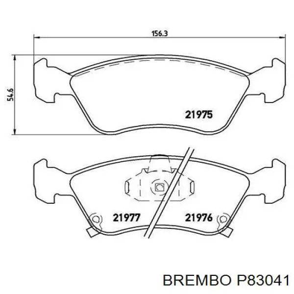 Колодки гальмівні передні, дискові P83041 Brembo