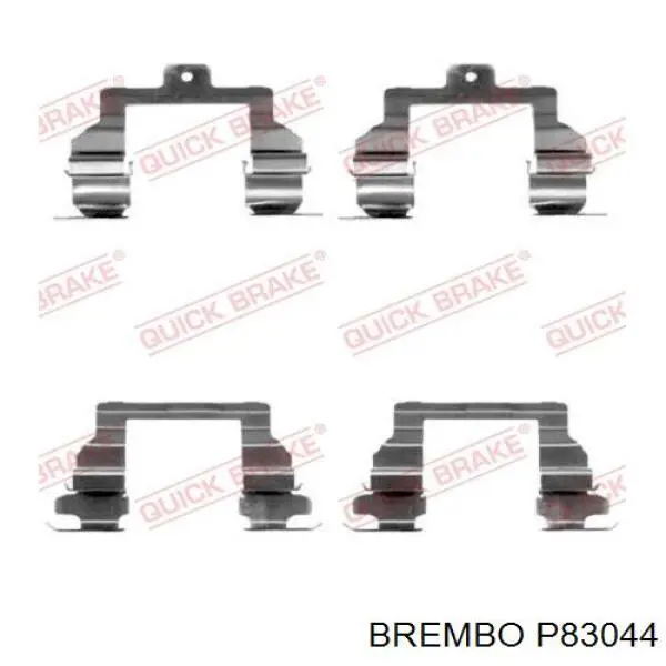 P83044 Brembo колодки гальмівні передні, дискові