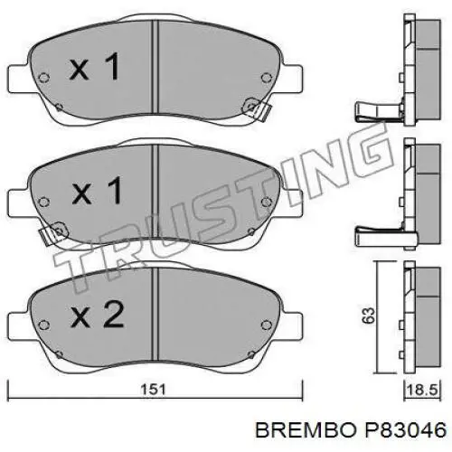 Передні тормозні колодки P83046 Brembo