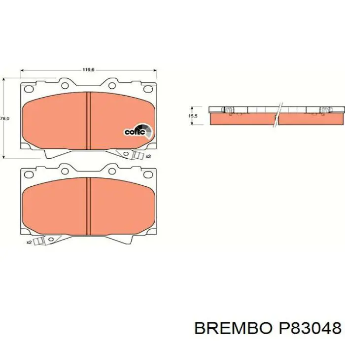 Передні тормозні колодки P83048 Brembo