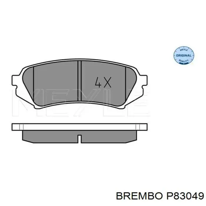 Задні гальмівні колодки P83049 Brembo