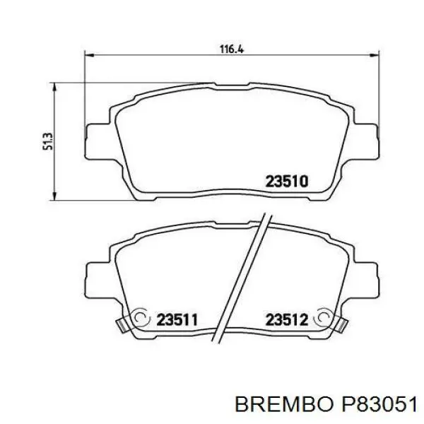 P83051 Brembo колодки гальмівні передні, дискові