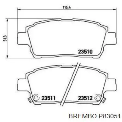 Купити P83051 Brembo Колодки гальмівні передні, дискові
