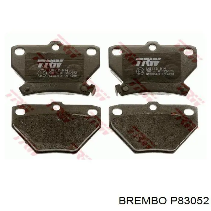P83052 Brembo колодки гальмові задні, дискові