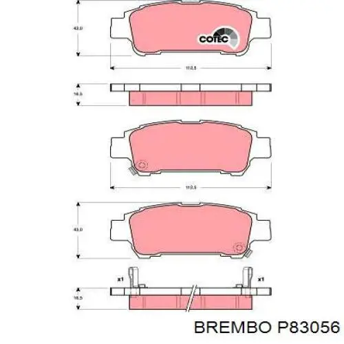 Купити P83056 Brembo Задні колодки