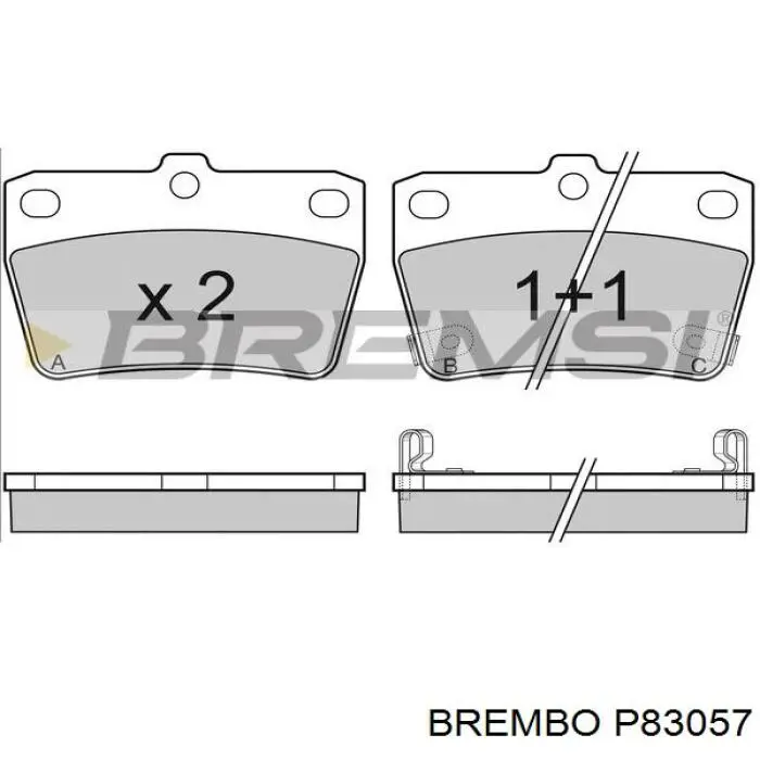 Задні гальмівні колодки P83057 Brembo